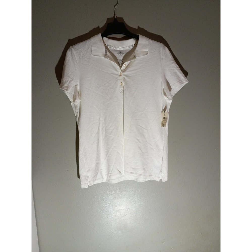 St.‎ John's Bay Womens Short Sleeve Classic Polo Shirt Size L